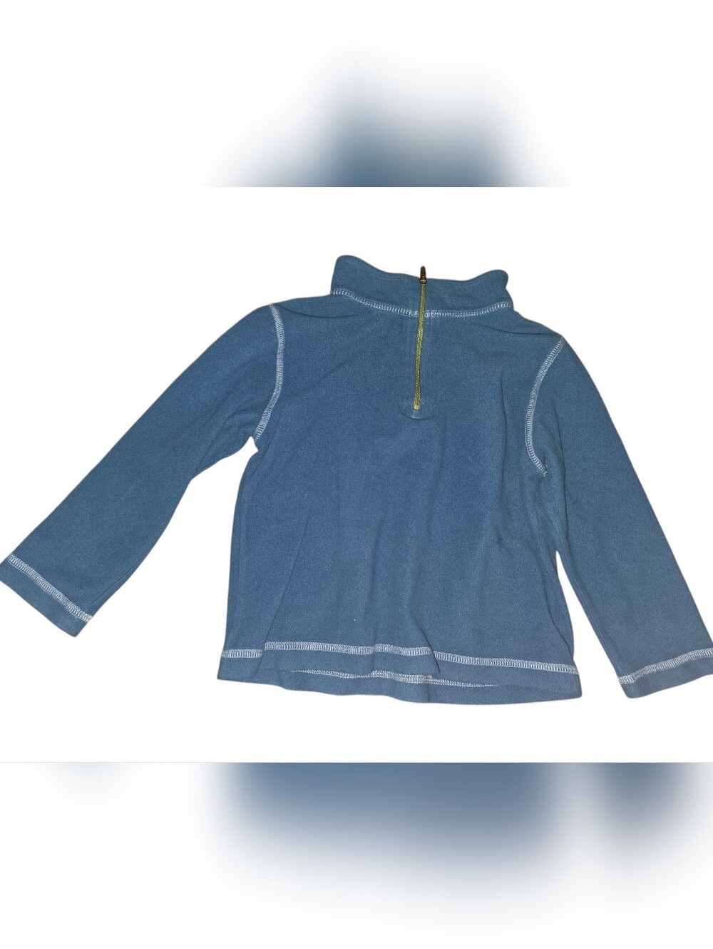 7/6/2. L.L. Bean Kids Blue Quarter-Zip Pullover with Contrast Stitching